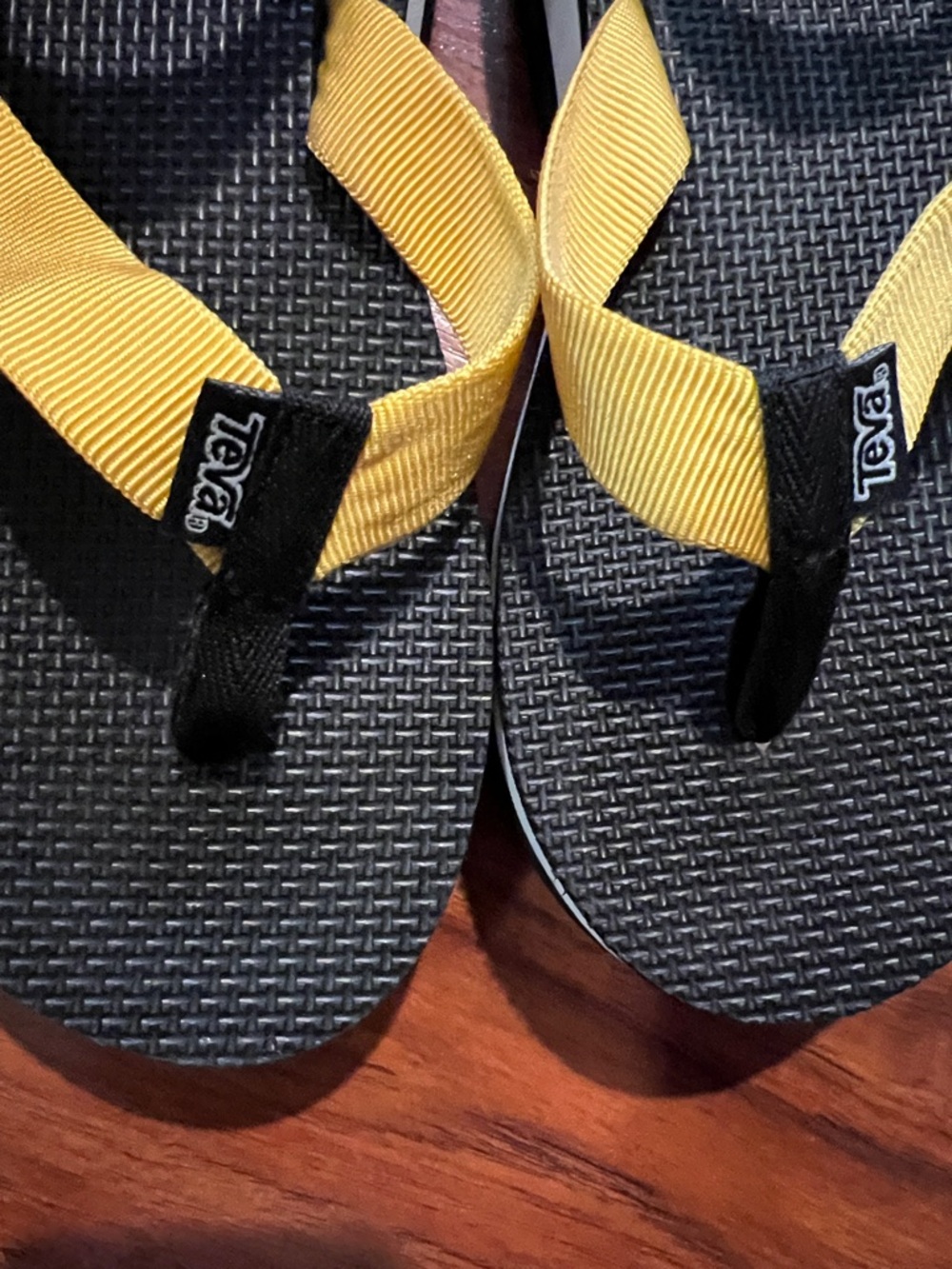 Teva Black Sandals with Yellow Straps - Picture 8 of 11